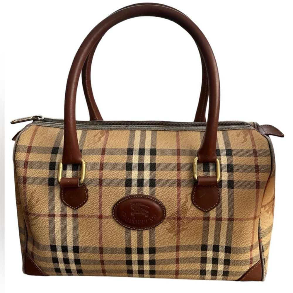 (SOLD) Burberry Tan and Brown Satchel